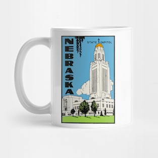 Vintage Style Nebraska Capitol Mug